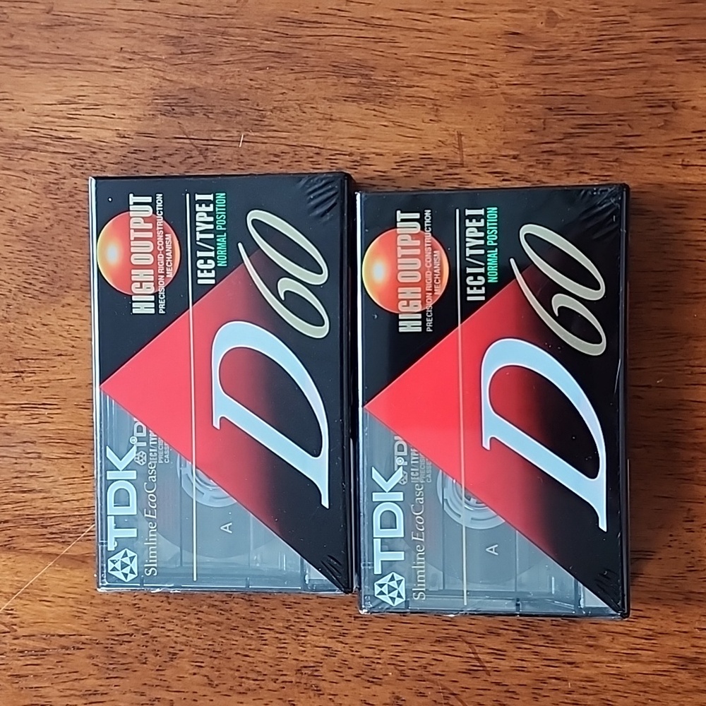TDK Sealed High Output D60 Blank Cassettes - Bundle of 2 - NWT